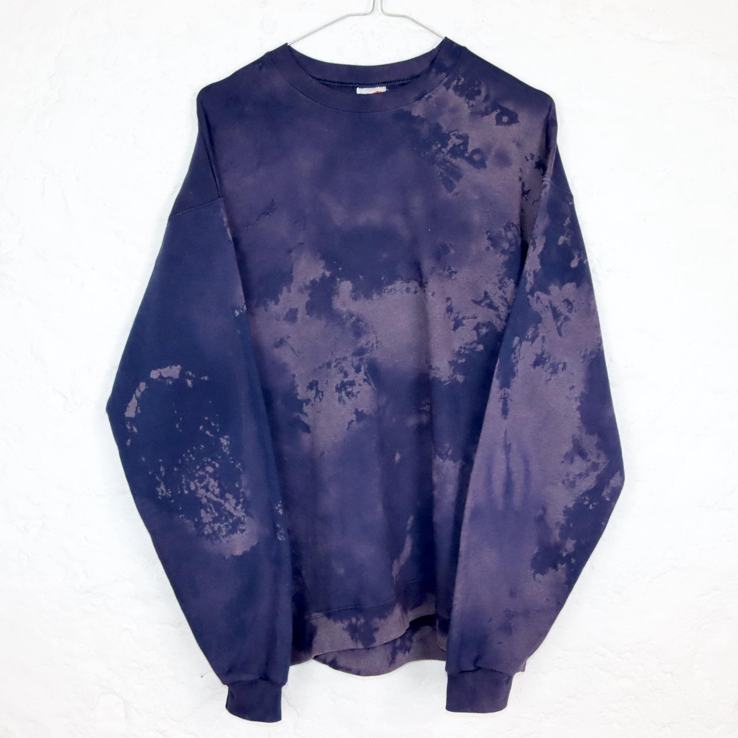 Vintage 80er 90er HANES Sweatshirt Pullover upcycled self-made Batik Lila M