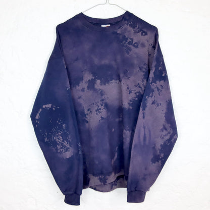 Vintage 80er 90er HANES Sweatshirt Pullover upcycled self-made Batik Lila M