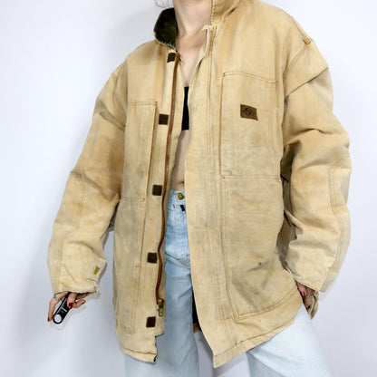Vintage 90s 00s DICKIES Workwear Parka Jacket lightly lined 2XL