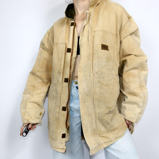 Vintage 90s 00s DICKIES Workwear Parka Jacket lightly lined 2XL