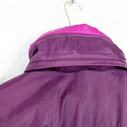 Vintage 80s 90s SNOWANDFREEDOM ski suit snowsuit one-piece dark green purple M