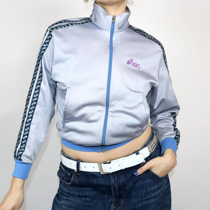 Vintage 80s 90s ASICS track jacket stand-up collar lilac XS