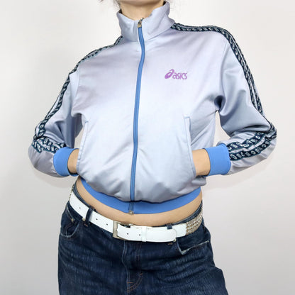 Vintage 80s 90s ASICS track jacket stand-up collar lilac XS