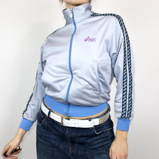 Vintage 80s 90s ASICS track jacket stand-up collar lilac XS