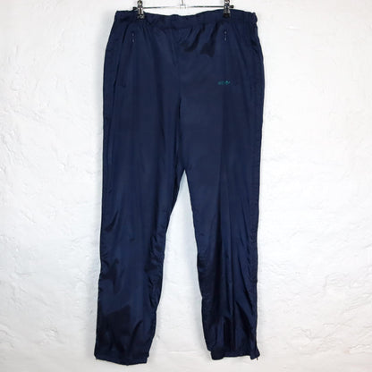 Vintage 80s 90s ADIDAS jogging pants tracksuit pants zippers dark blue shiny L
