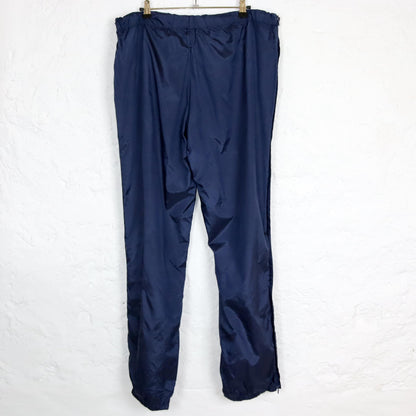 Vintage 80s 90s ADIDAS jogging pants tracksuit pants zippers dark blue shiny L