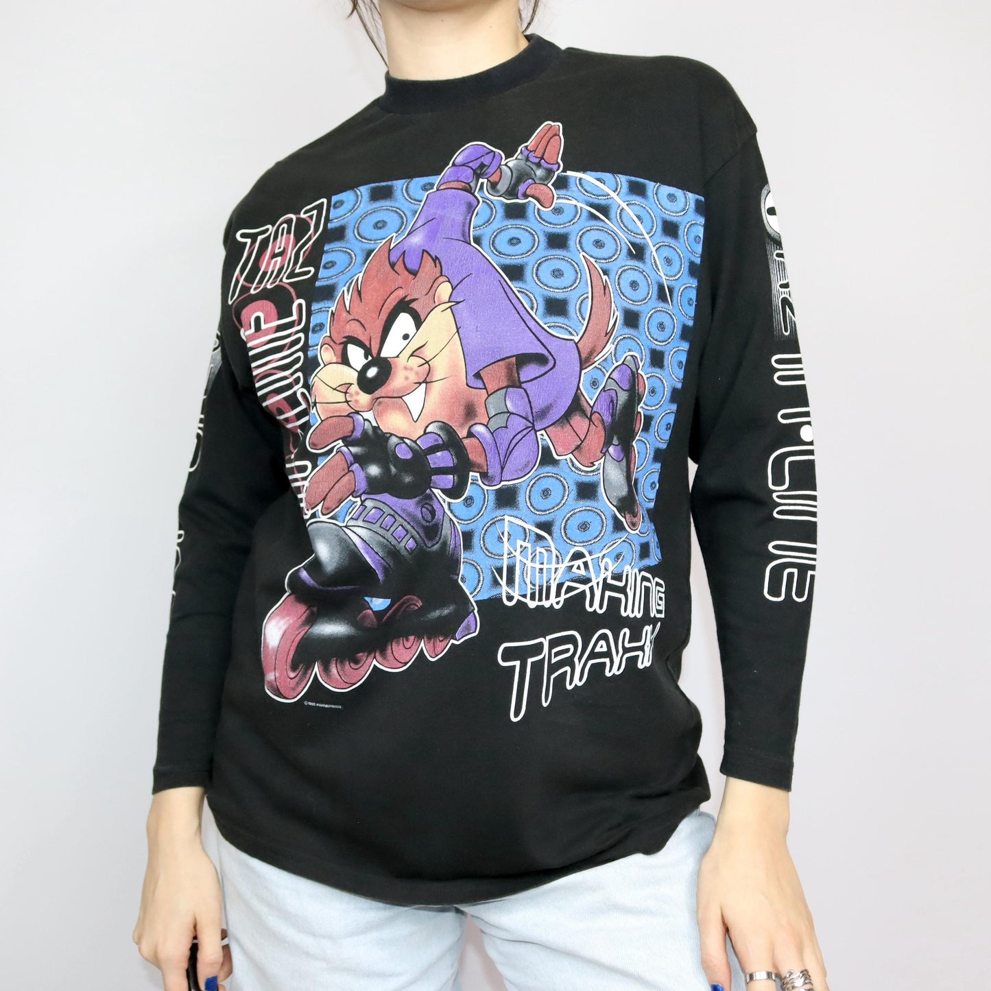 Vintage 80s 90s JINGLERS Longsleeve T-Shirt Long Sleeve Print Warner Bros. 1995 XS