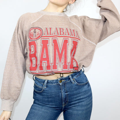 Vintage 80s 90s TULTEX sweatshirt crop top print XL