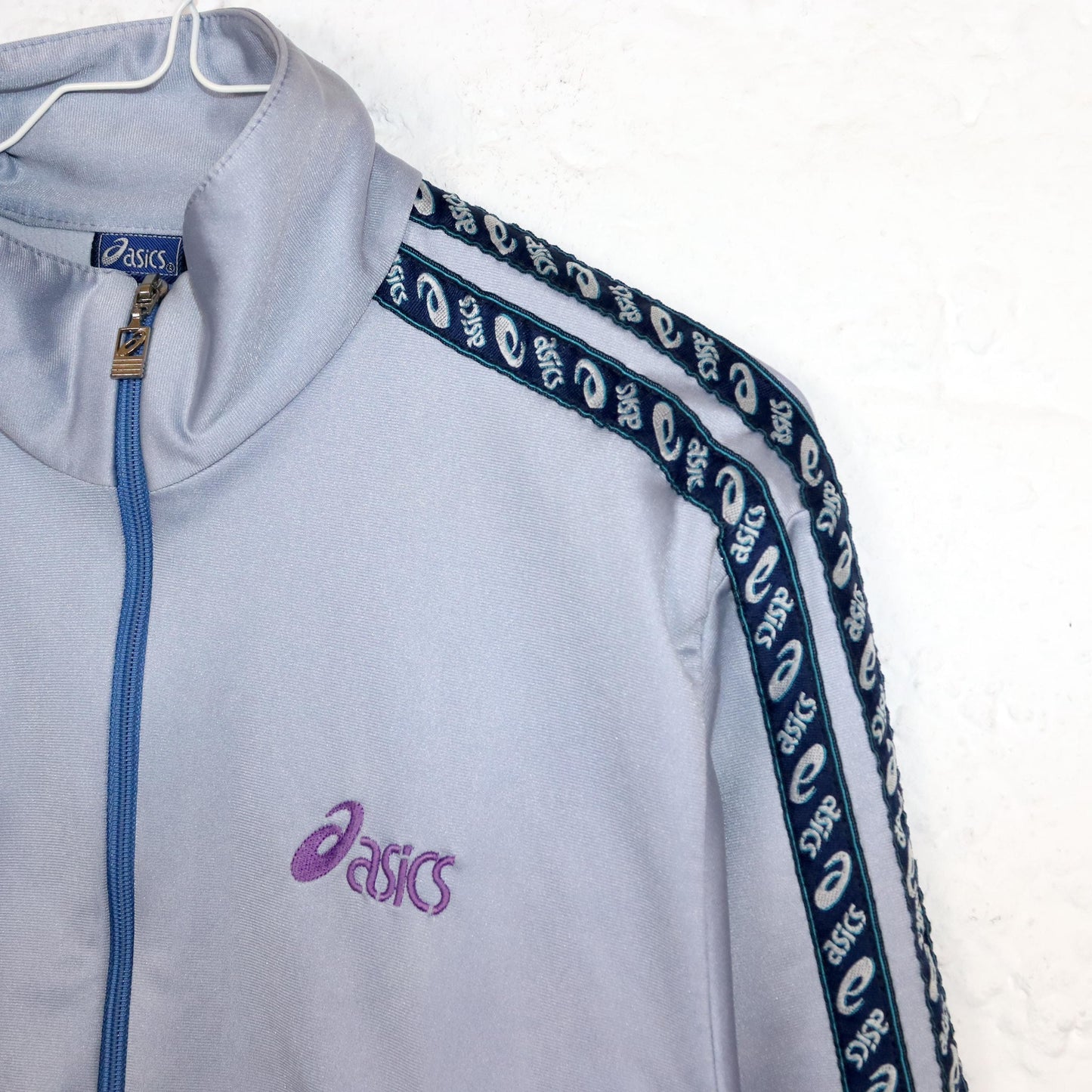 Vintage 80s 90s ASICS track jacket stand-up collar lilac XS