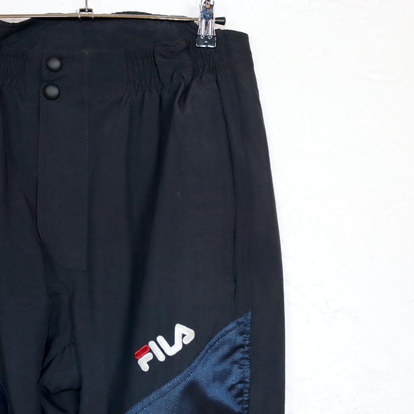 Vintage 80s 90s FILA ski pants snow pants blue black high waist lined 48 M