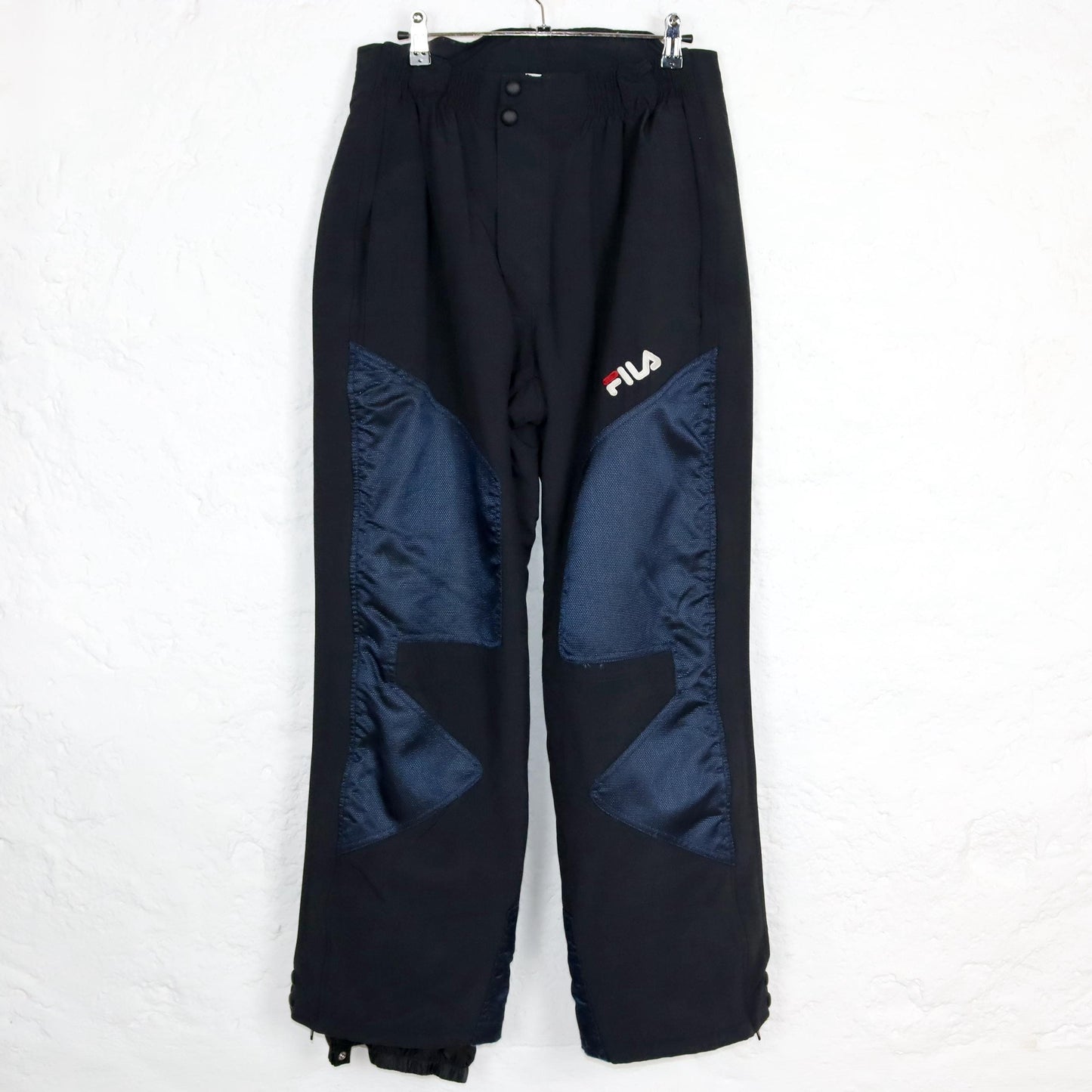 Vintage 80s 90s FILA ski pants snow pants blue black high waist lined 48 M