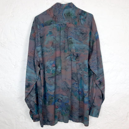 Vintage 80er 90er LAMBERTINO Hemd langarm crazy pattern 41/42