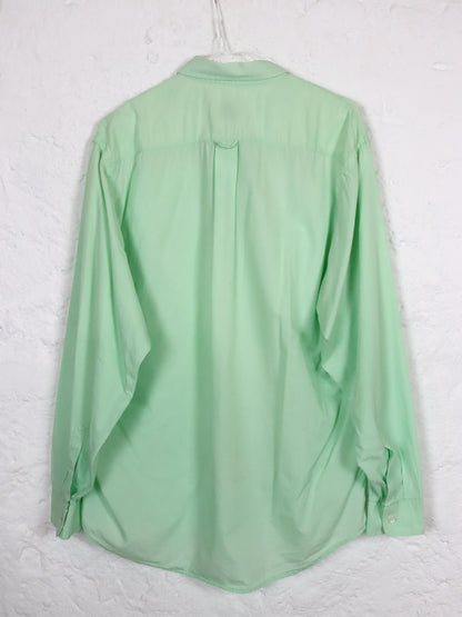 Vintage 80s 90s VALENTINO OLIVER shirt long sleeve mini green embroidery M