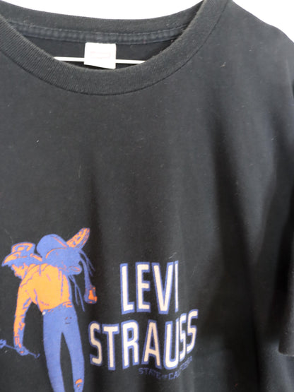 Vintage 80s 90s LEVIS T-shirt short sleeve print 1980s single stitched black L