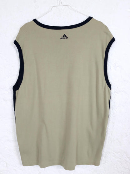 Vintage 80er 90er ADIDAS Tanktop Achselshirt beige L
