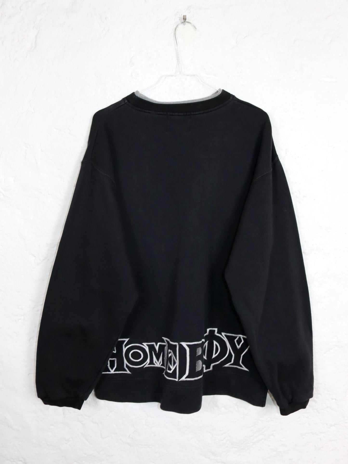 Vintage 80er 90er HOMEBOY Sweatshirt Pullover schwarz Stickerei L