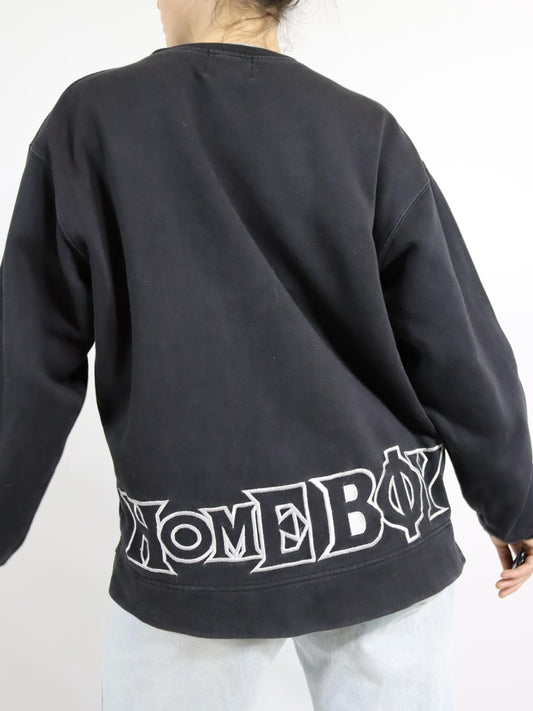 Vintage 80er 90er HOMEBOY Sweatshirt Pullover schwarz Stickerei L