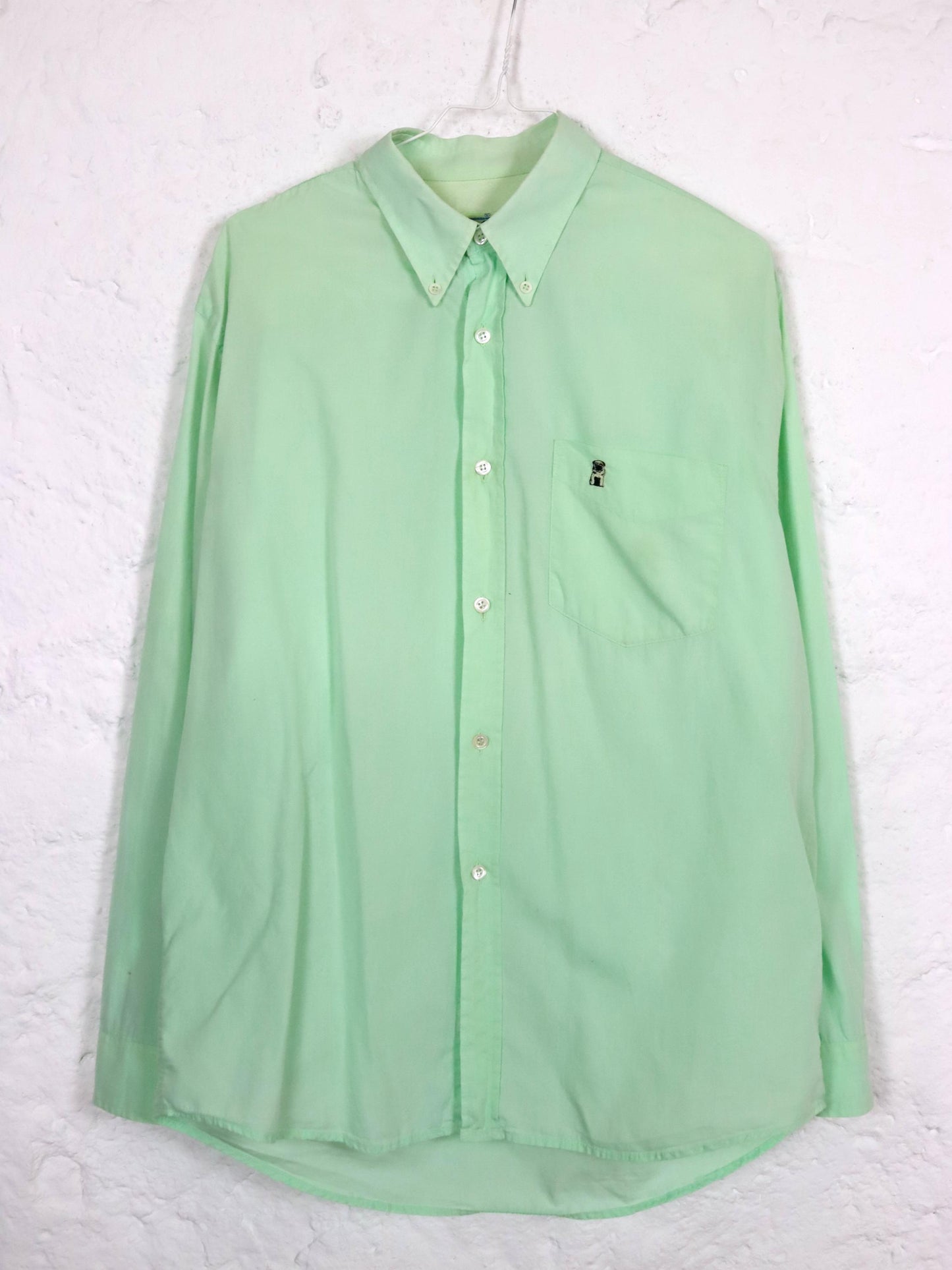 Vintage 80s 90s VALENTINO OLIVER shirt long sleeve mini green embroidery M