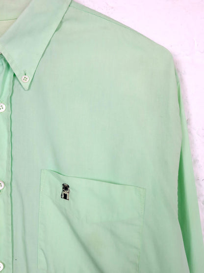 Vintage 80s 90s VALENTINO OLIVER shirt long sleeve mini green embroidery M
