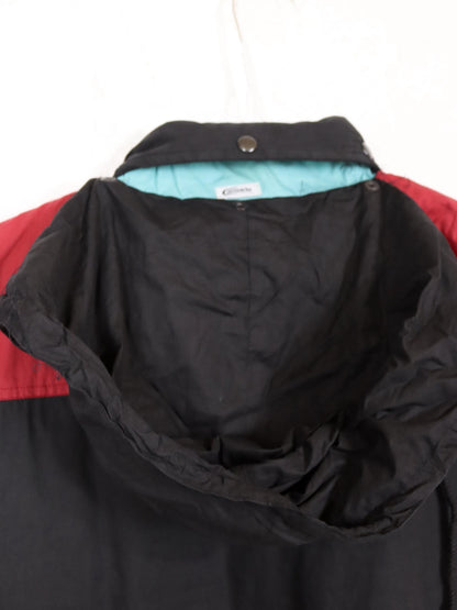 Vintage 80er 90er LETS GO Weste gefüttert schwarz rot gemustert 185 S/M