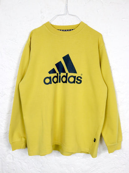 Vintage 80er 90er ADIDAS Sweatshirt Pullover gelb blau 176 M
