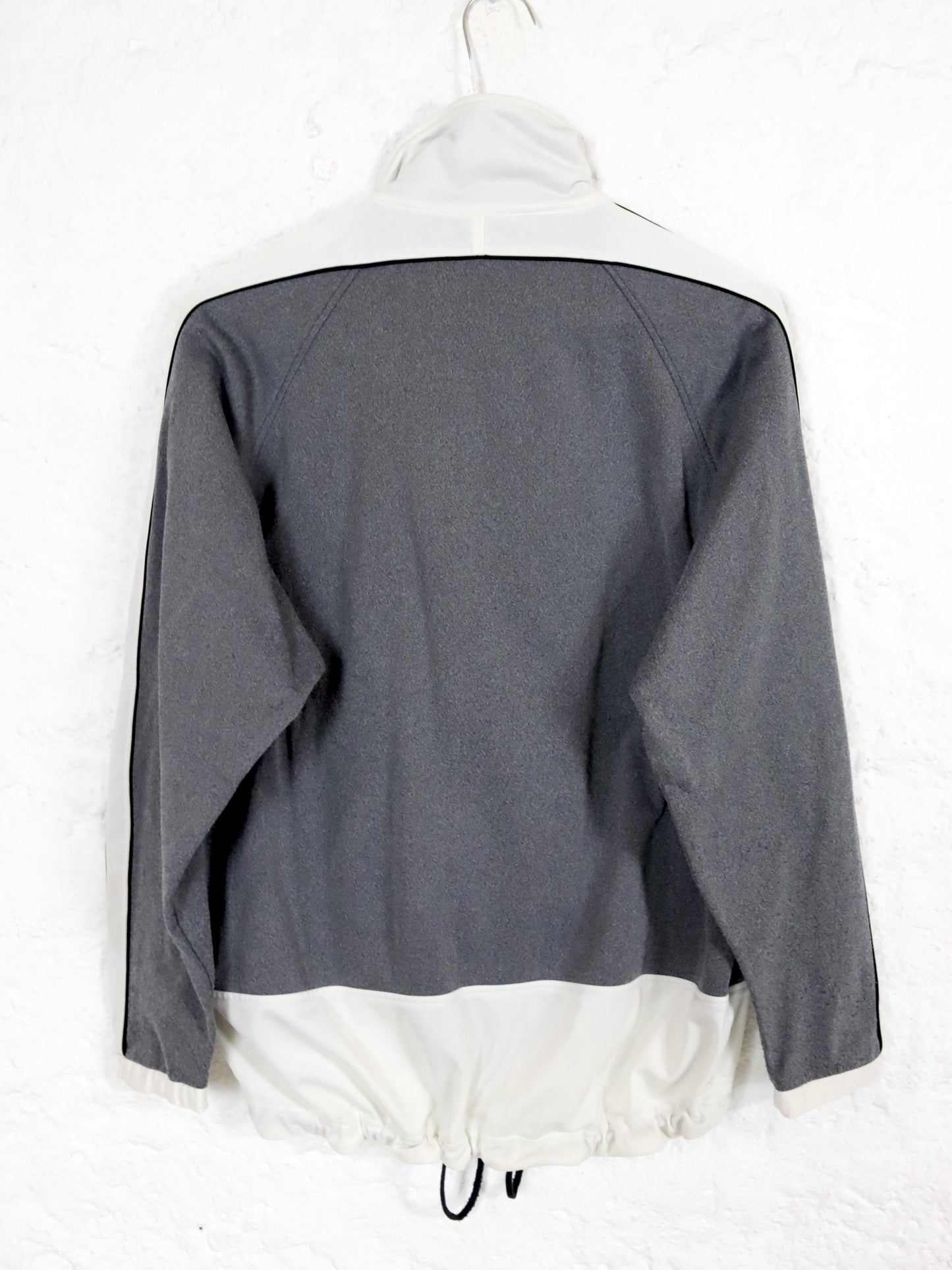 Vintage 80s 90s ASICS tracksuit jacket stand-up collar grey white XS