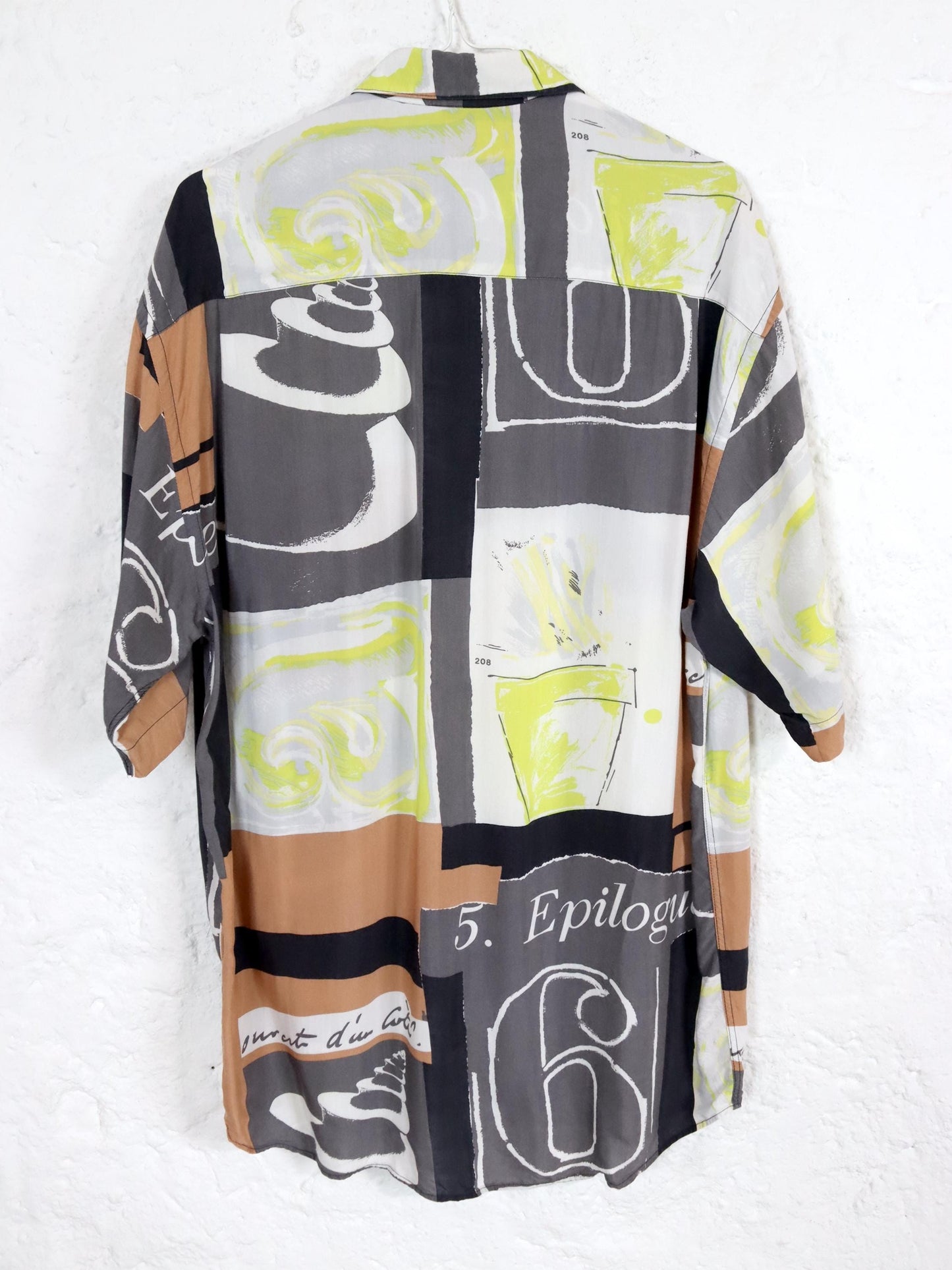 Vintage 80s 90s FORTE EXCLUSIVE shirt short sleeve crazy pattern 42 L
