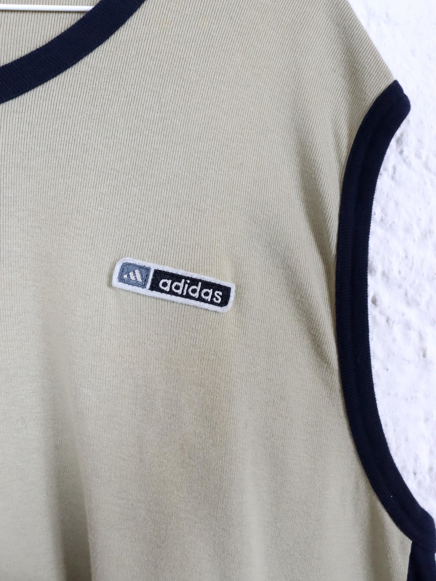 Vintage 80er 90er ADIDAS Tanktop Achselshirt beige L