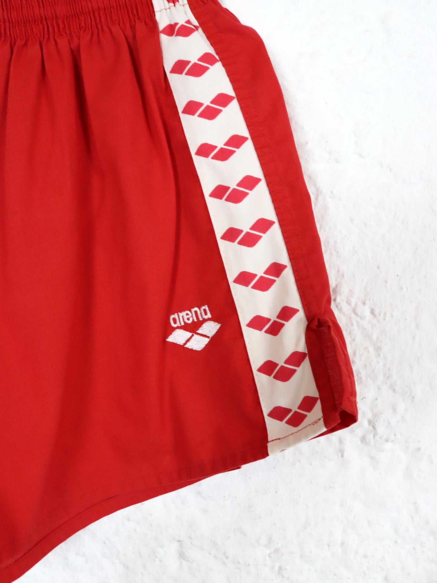 Vintage 80er 90er ARENA Laufshorts Shorts rot weiß S