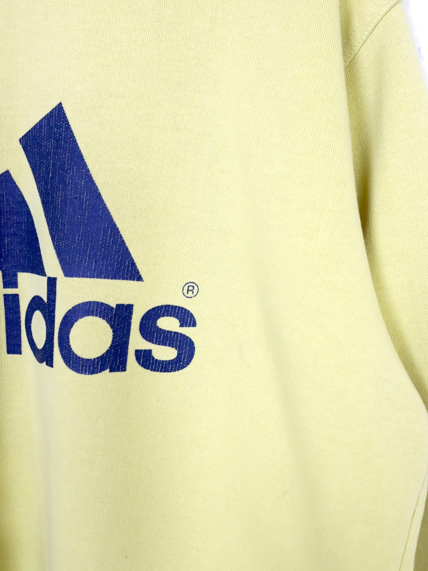 Vintage 80er 90er ADIDAS Sweatshirt Pullover gelb blau 176 M
