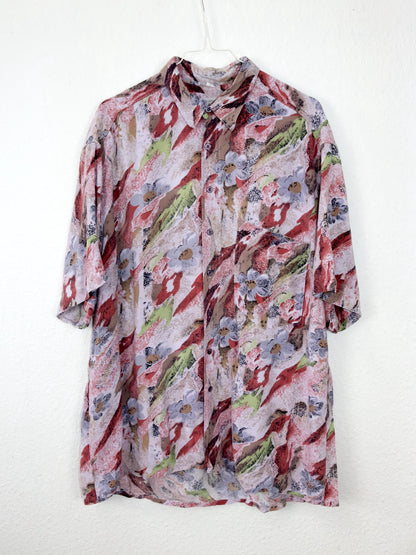 Vintage 80s 90s AB FLYING shirt short sleeve crazy pattern L
