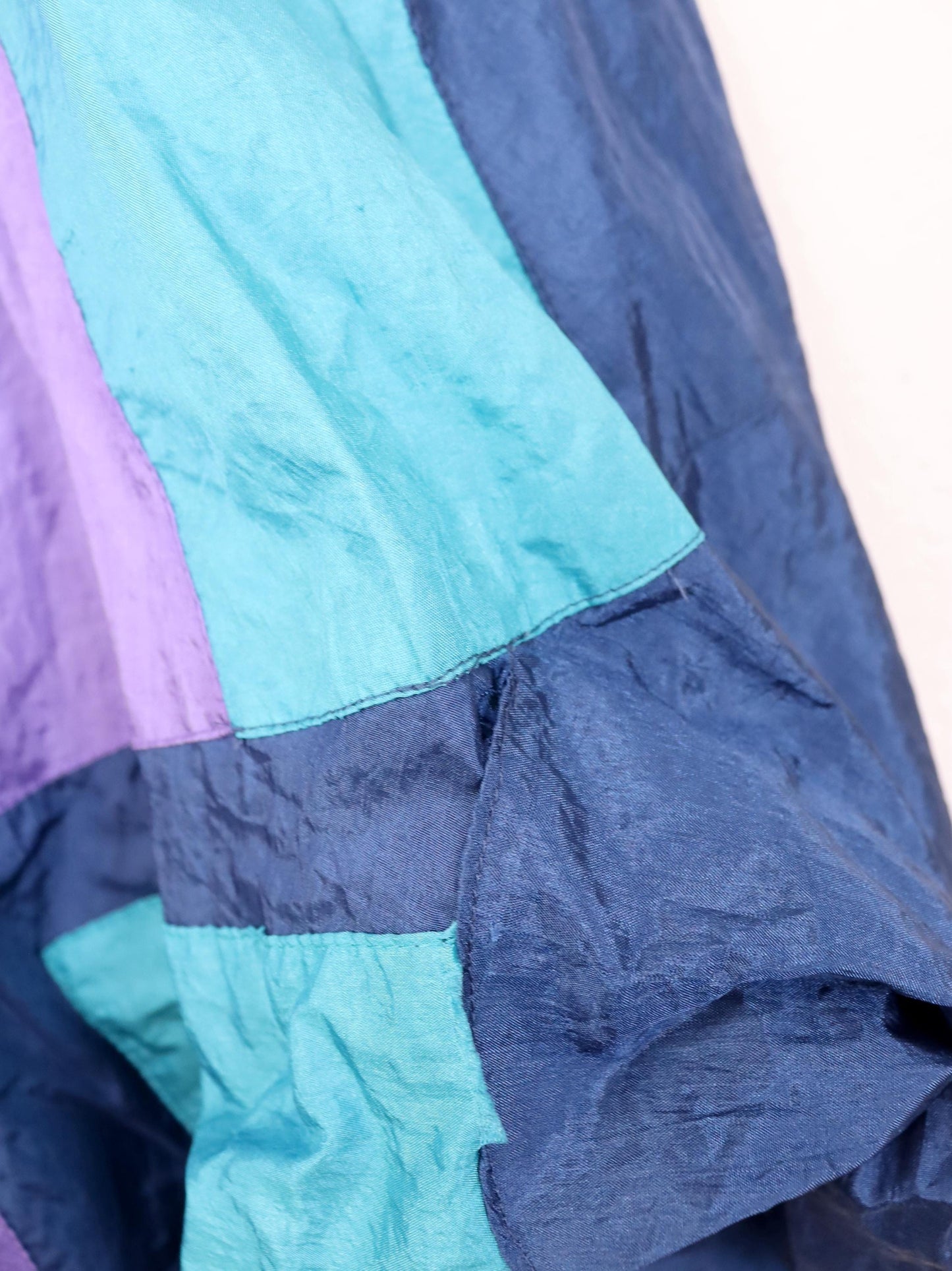 Vintage 80s 90s BLUESEVEN tracksuit jacket stand-up collar double-layered shiny purple blue XL