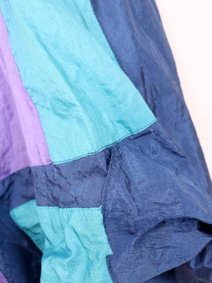 Vintage 80s 90s BLUESEVEN tracksuit jacket stand-up collar double-layered shiny purple blue XL