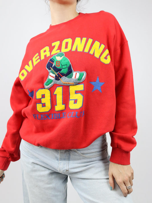 Vintage 80er 90er NORTONS Sweatshirt Overzoning Ice Hockey rot L