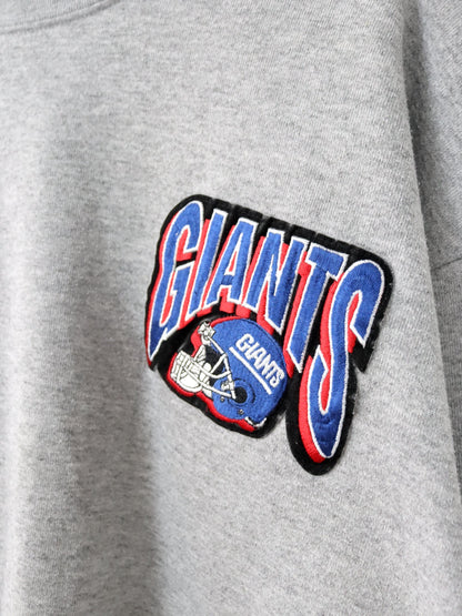 Vintage 80er 90er MAJESTIC NFL Giants Sweatshirt Rollkragen grau Patch XL