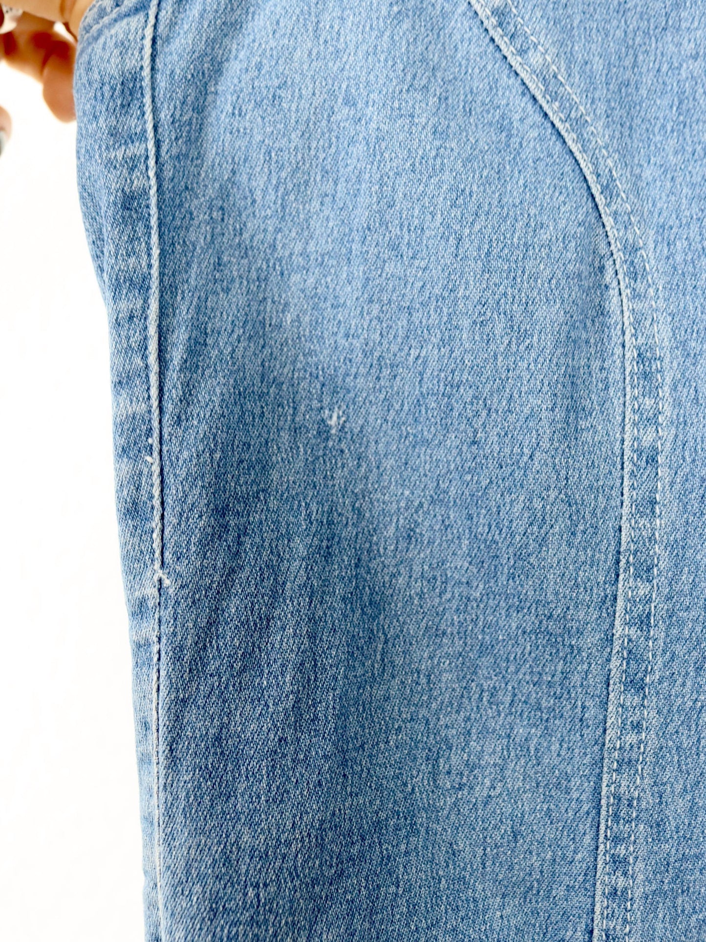 Vintage 80s 90s SQUAW denim dress halter neck zipper S