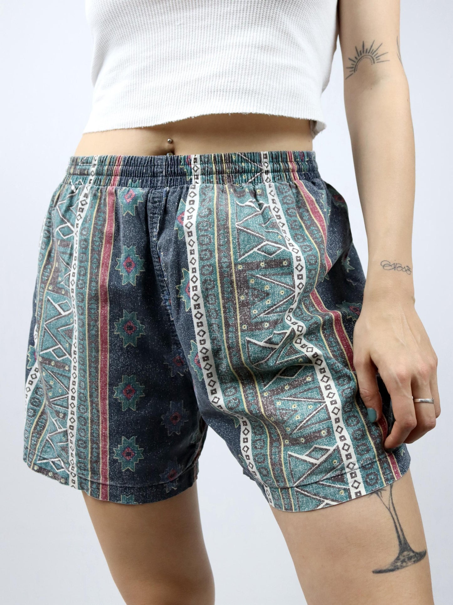 Vintage 80er 90er CLUBT Shorts Badeshorts crazy pattern L