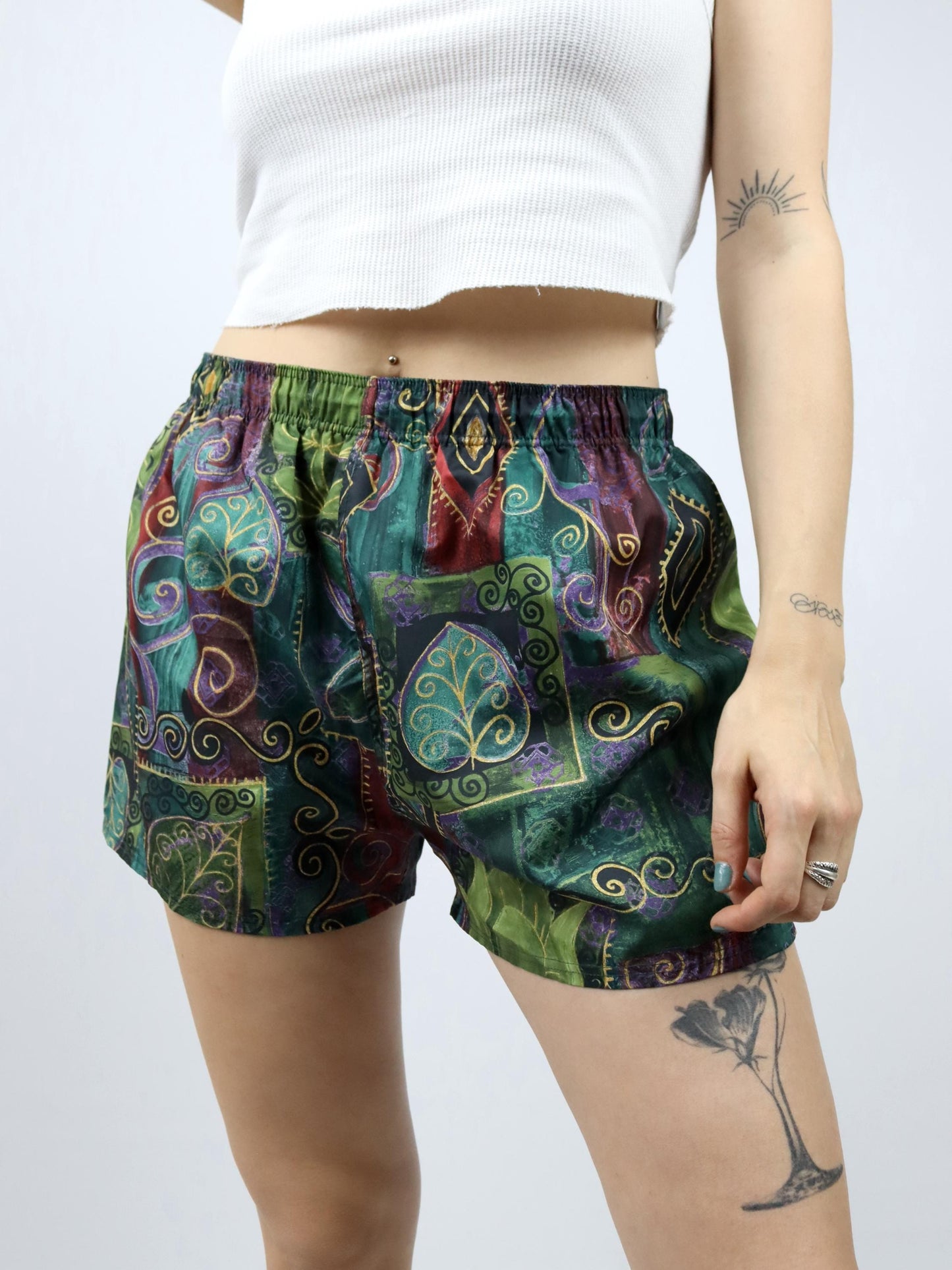 Vintage 80er 90er HARLEX Shorts Badeshorts crazy pattern bunt L