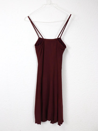 Vintage 80s 90s ONYX mini dress strap dress Bordeaux red S