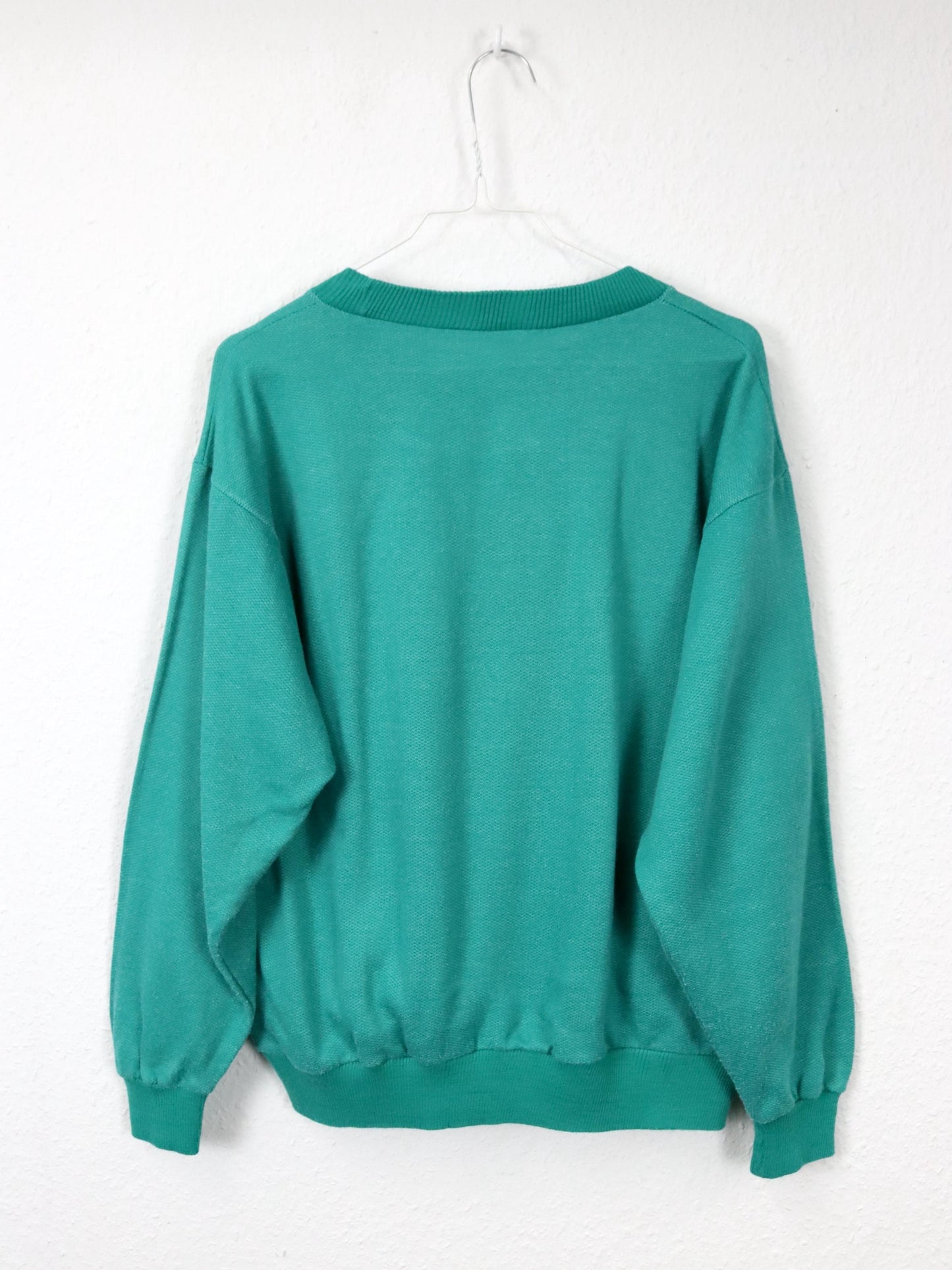Vintage 80er 90er BAT Sweatshirt Pullover Print Baseball türkis bunt S