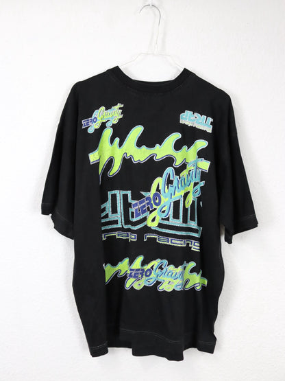 Vintage 80s 90s LORIAN T-Shirt short sleeve black print Made in Egypt XL