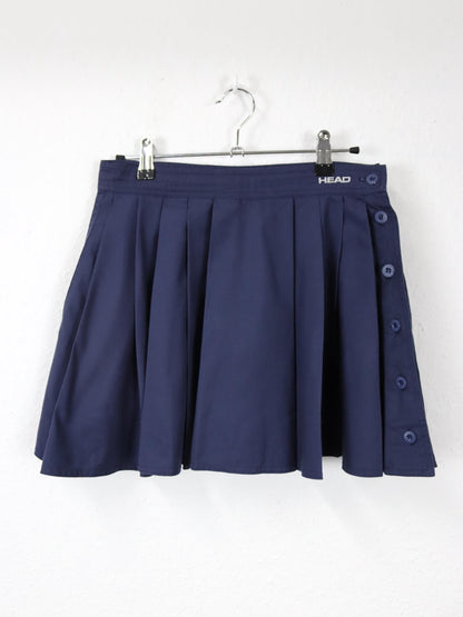 Vintage 80s 90s HEAD tennis skirt mini skirt pleated skirt dark blue 36