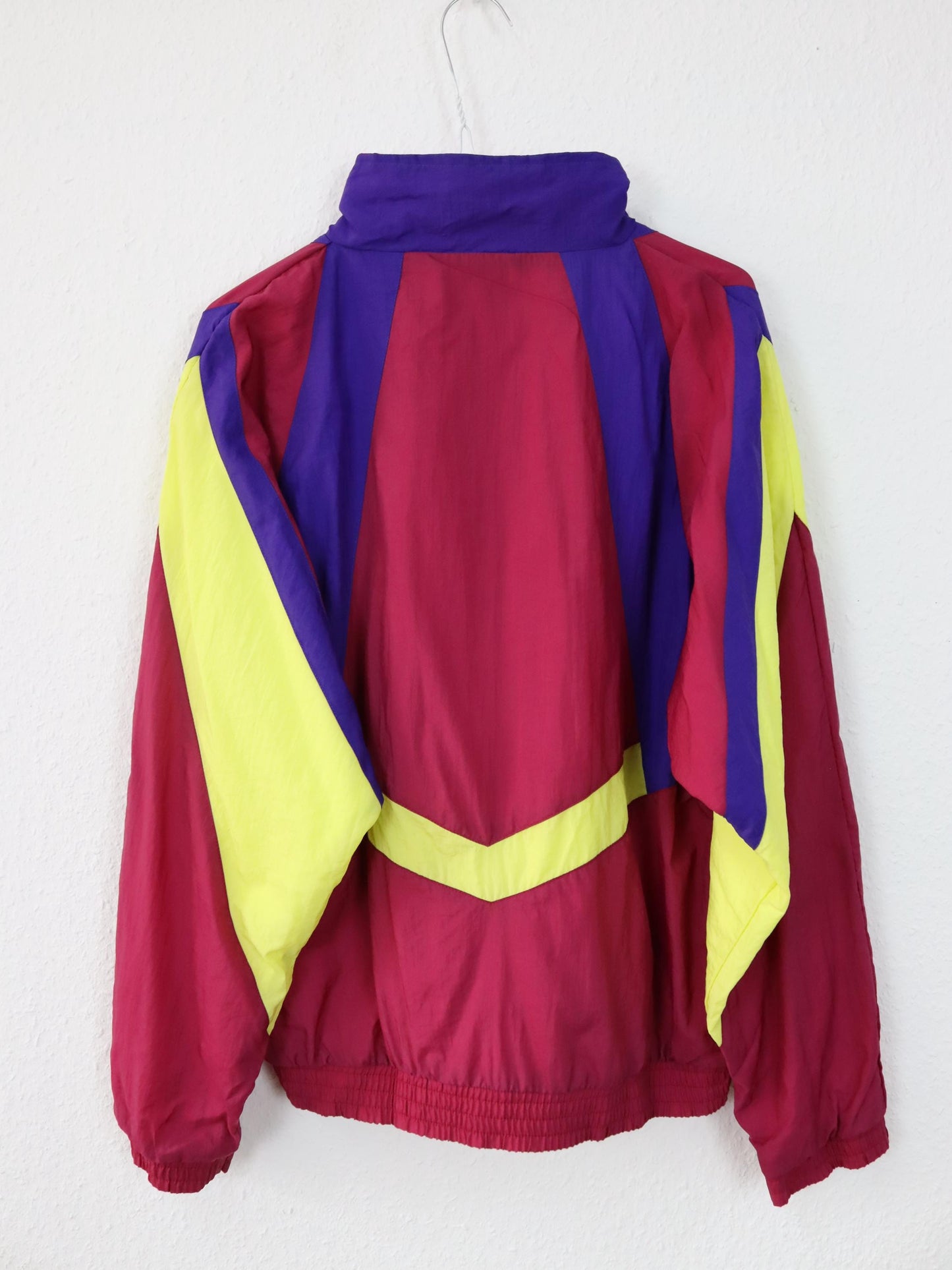 Vintage 80s 90s VALSPORT tracksuit jacket stand-up collar red yellow purple S