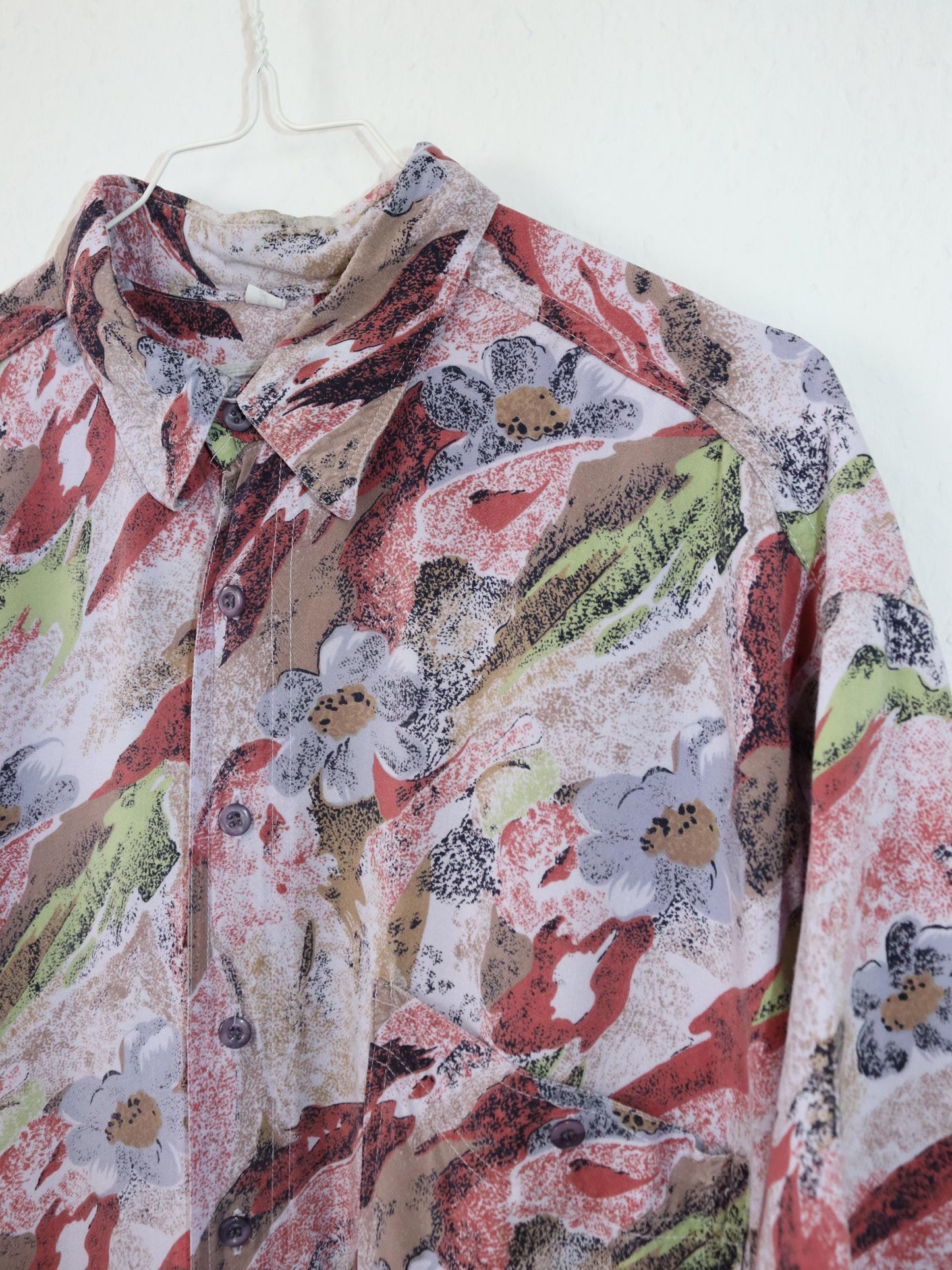 Vintage 80s 90s AB FLYING shirt short sleeve crazy pattern L