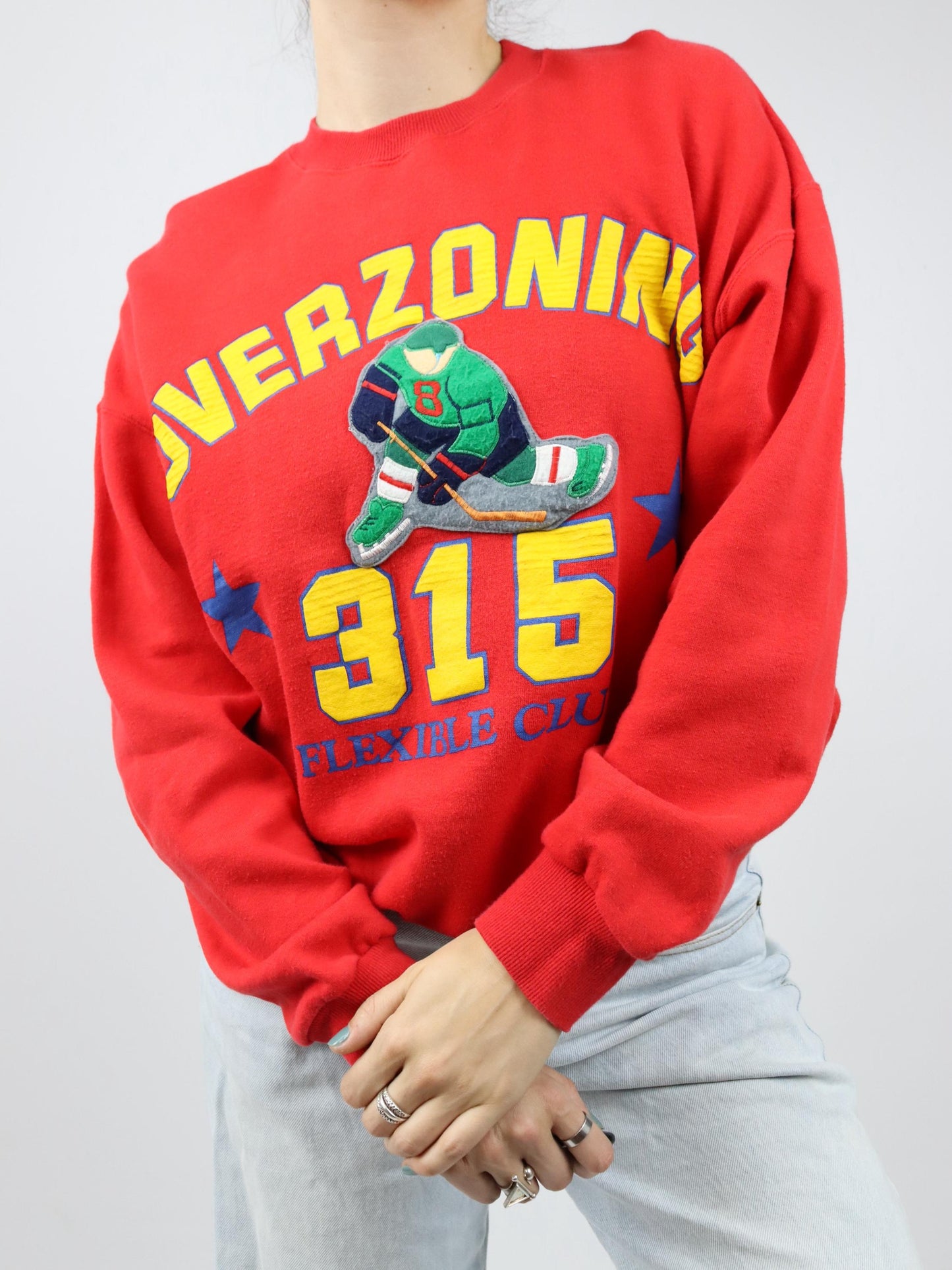 Vintage 80er 90er NORTONS Sweatshirt Overzoning Ice Hockey rot L