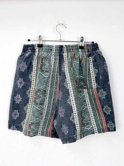 Vintage 80er 90er CLUBT Shorts Badeshorts crazy pattern L