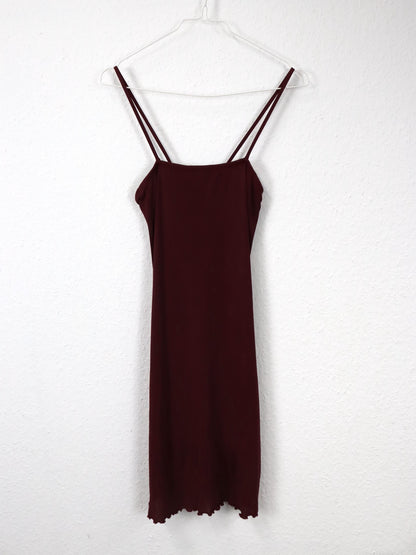 Vintage 80s 90s ONYX mini dress strap dress Bordeaux red S