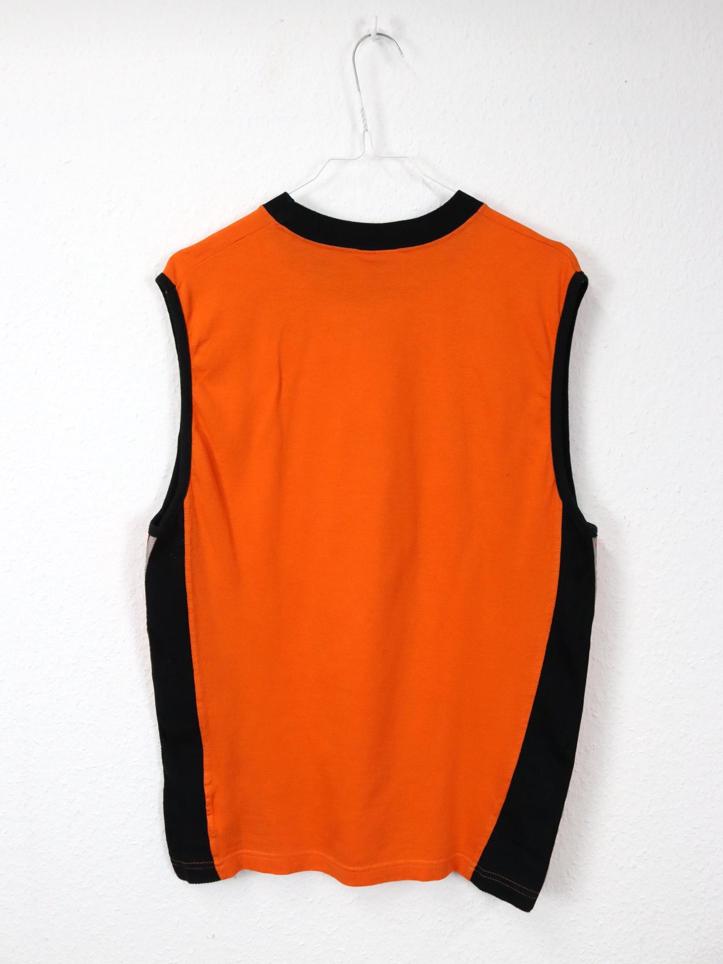 Vintage 80er 90er CHAMPION Tanktop Achselshirt orange schwarz S