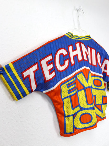 Vintage 80er 90er ONYX Trikot Top bauchfrei kurzarm print bunt Deadstock XS/S
