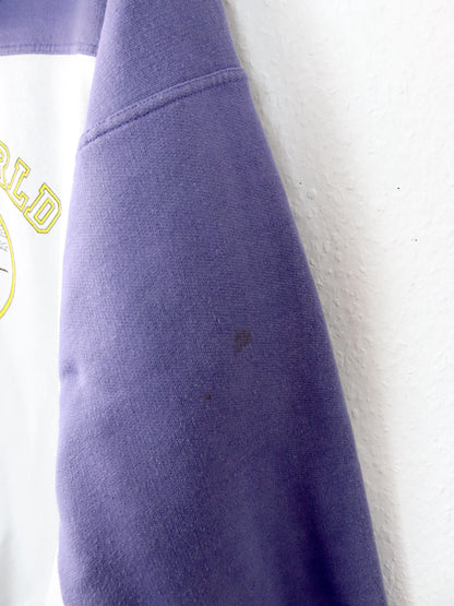 Vintage 80s 90s Rare ADIDAS TAKE OFF Equipment Jacket lightly lined white purple print D7 L